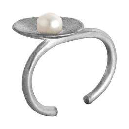 Zweifinger-Silberring mit Perle - Modell 208-WP