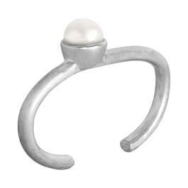 Zweifinger-Silberring mit Perle – Modell 196-WP